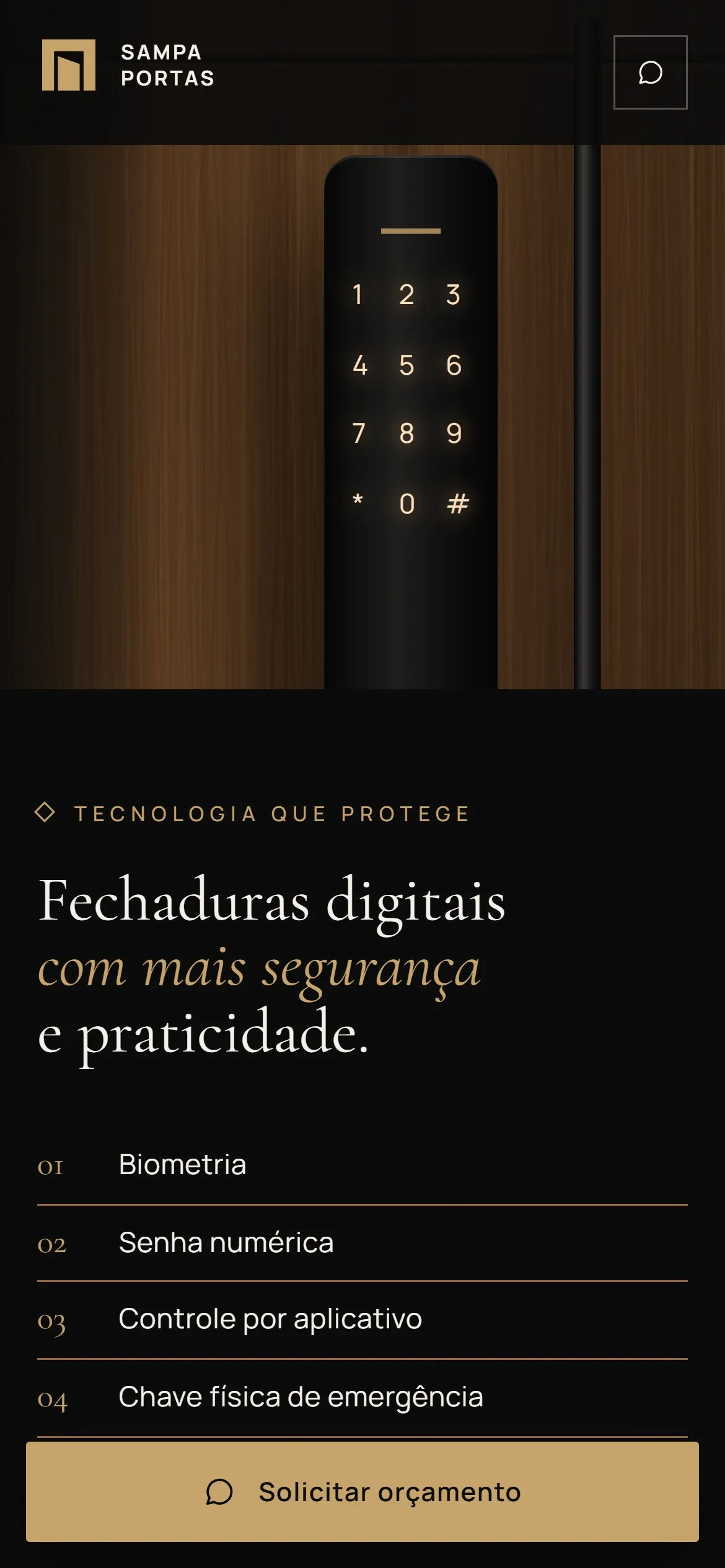 Fechadura digital no celular